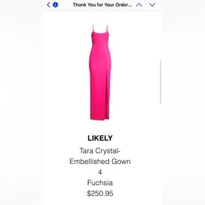 Likely Tara Crystal Embellished gown in Fuschia, Formal, Prom